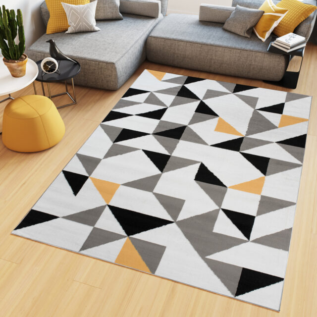 Vloerkleed Maya Wit Geel Driehoek