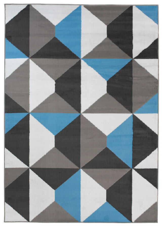 Vloerkleed Maya Grijs Grijs Blauw Trapeze Vierkant