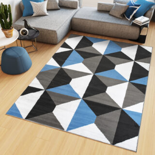 Vloerkleed Maya Grijs Grijs Blauw Trapeze Vierkant