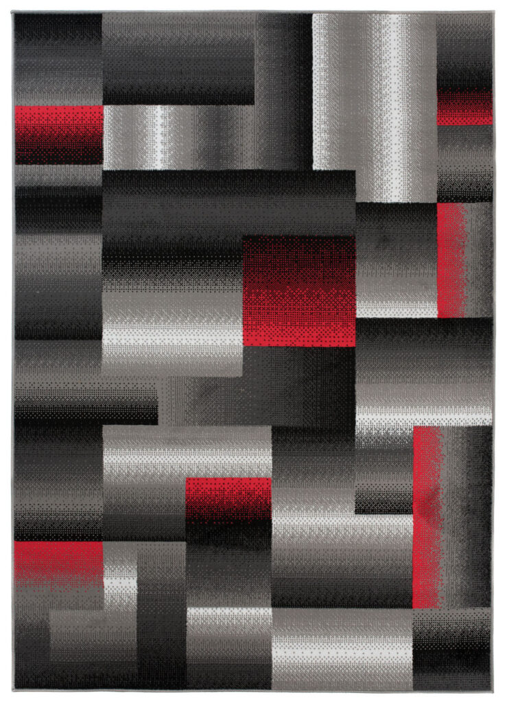 Vloerkleed Maya Grijs Rood Rechthoek