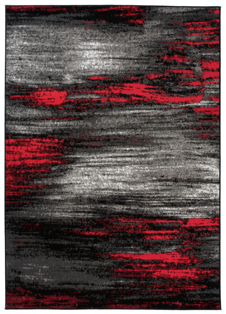 Vloerkleed Maya Grijs Rood Abstract
