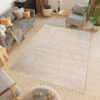 Vloerkleed Boho met Franjes Beige Hoogpolig