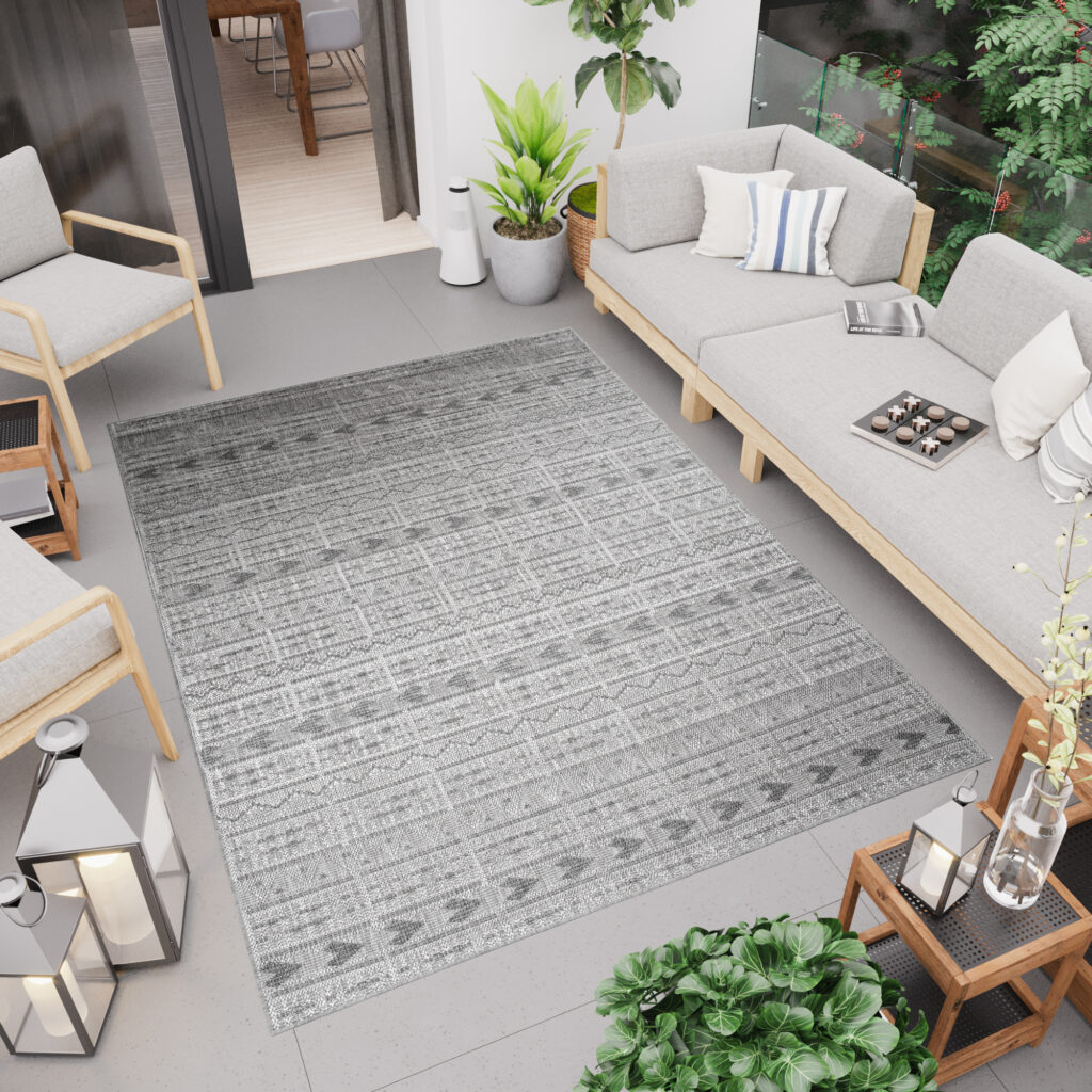 Vloerkleed Capri Grijs Indoor Outdoor Sisal Modern Boho