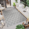 Vloerkleed Capri Grijs Trellis Indoor Outdoor Sisal Modern