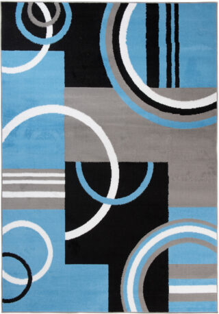 Vloerkleed Maya Grijs Blauw Geometrisch Cirkels
