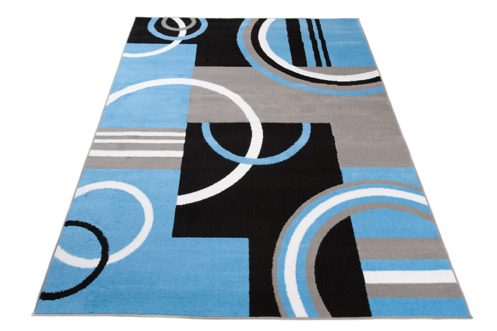 Vloerkleed Maya Grijs Blauw Geometrisch Cirkels