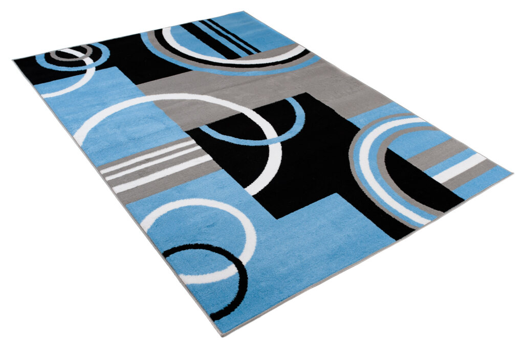 Vloerkleed Maya Grijs Blauw Geometrisch Cirkels