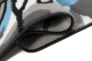 Vloerkleed Maya Grijs Blauw Gebloemd