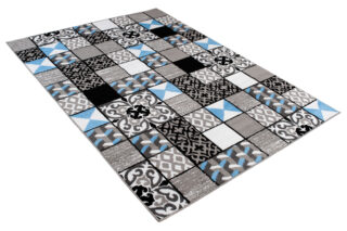 Vloerkleed Maya Grijs Blauw Vierkant Mozaïek