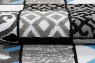 Vloerkleed Maya Grijs Blauw Vierkant Mozaïek