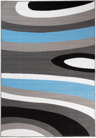 Vloerkleed Maya Grijs Blauw Abstract Golven