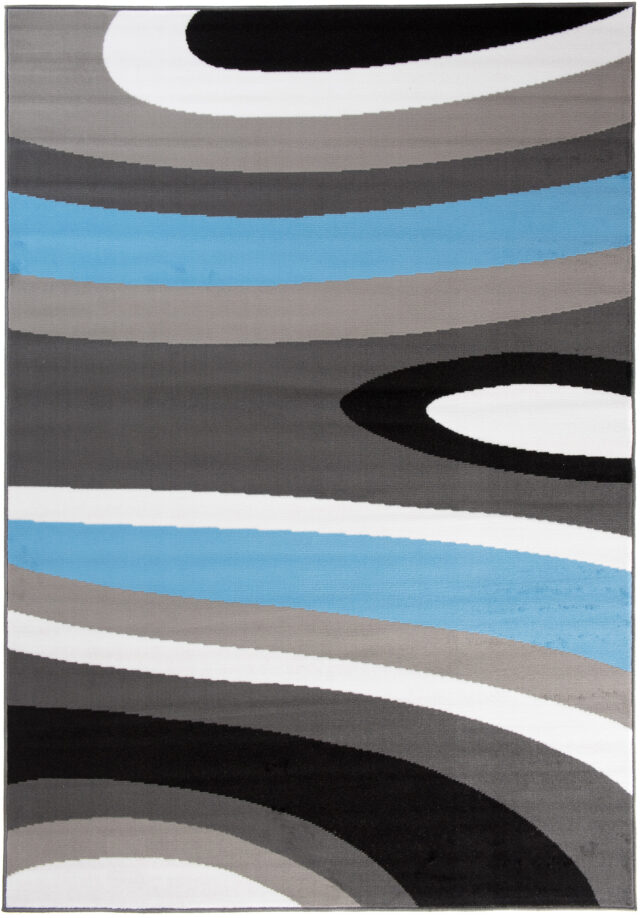 Vloerkleed Maya Grijs Blauw Abstract Golven