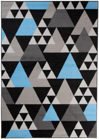 Vloerkleed Maya Grijs Blauw Geometrisch Driehoek