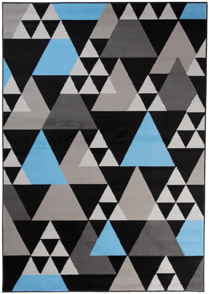 Vloerkleed Maya Grijs Blauw Geometrisch Driehoek