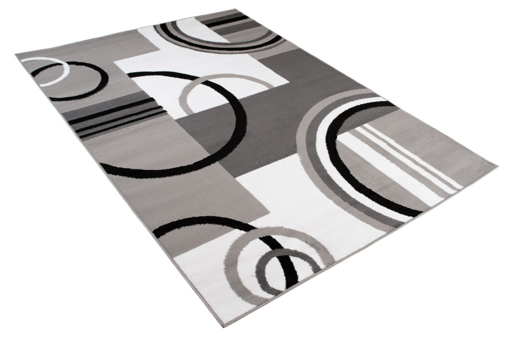 Vloerkleed Maya Grijs Wit Geometrisch Cirkels