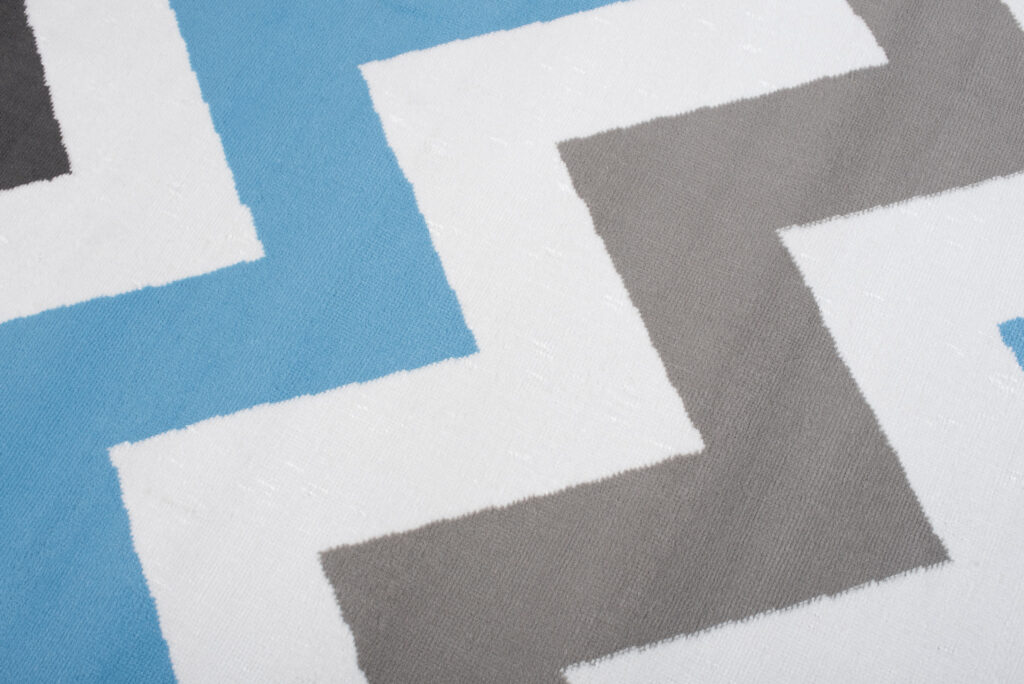 Vloerkleed Maya Grijs Blauw Geometrisch Zigzag
