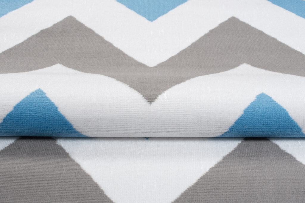 Vloerkleed Maya Grijs Blauw Geometrisch Zigzag