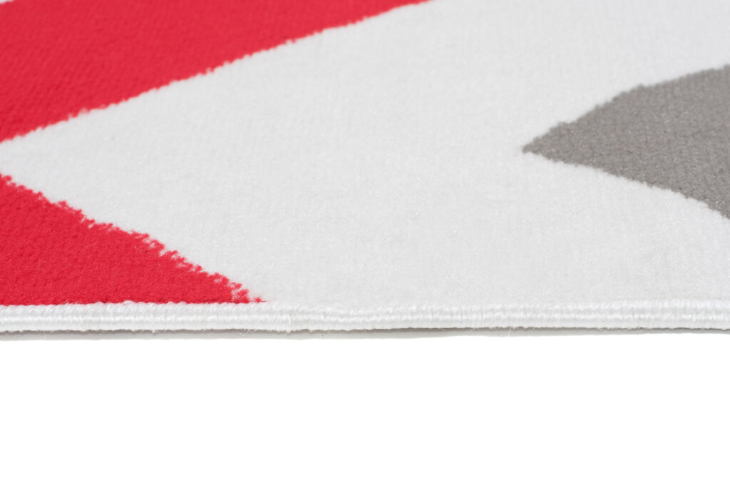 Vloerkleed Maya Grijs Rood Geometrisch Zigzag
