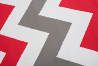 Vloerkleed Maya Grijs Rood Geometrisch Zigzag