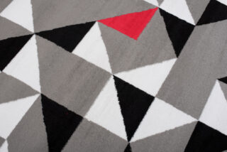Vloerkleed Maya Grijs Rood Driehoek