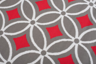 Vloerkleed Maya Grijs Rood Geometrisch Mozaïek