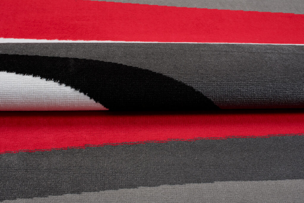 Vloerkleed Maya Grijs Rood Abstract Golven
