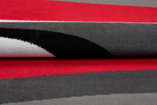 Vloerkleed Maya Grijs Rood Abstract Golven
