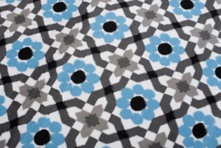 Vloerkleed Maya Grijs Blauw Gebloemd Mozaïek