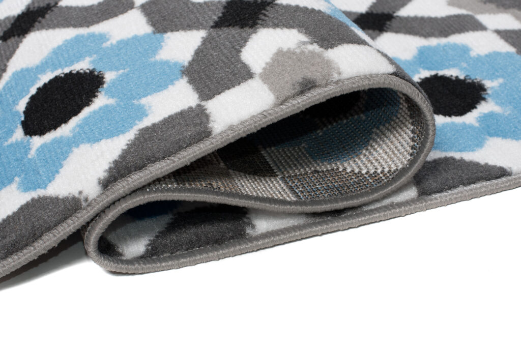 Vloerkleed Maya Grijs Blauw Gebloemd Mozaïek