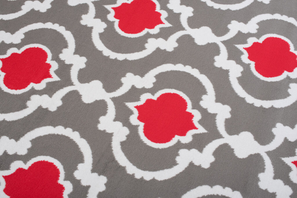 Vloerkleed Maya Grijs Rood Geometrisch Trellis