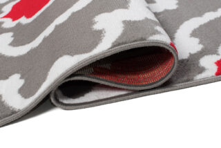 Vloerkleed Maya Grijs Rood Geometrisch Trellis