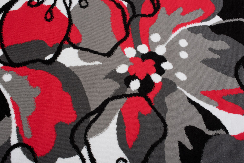 Vloerkleed Maya Grijs Rood Gebloemd