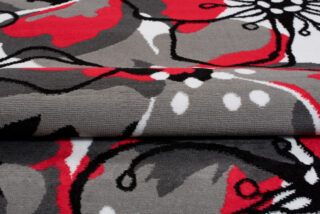Vloerkleed Maya Grijs Rood Gebloemd