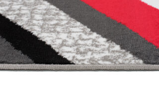 Vloerkleed Maya Grijs Rood Geometrisch Lijnen