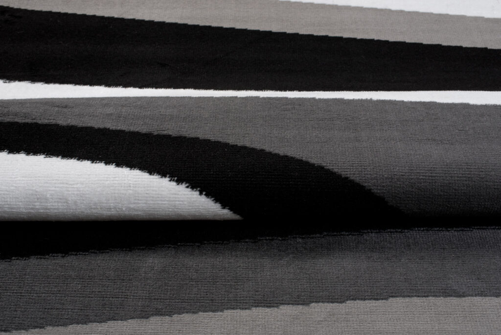 Vloerkleed Maya Grijs Zwart Abstract Golven