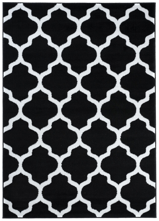 Vloerkleed Luxury Zwart Wit Geometrisch Trellis