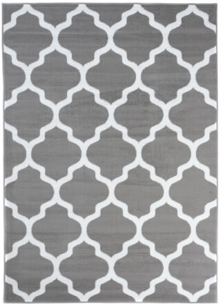 Vloerkleed Luxury Licht Grijs Wit Geometrisch Trellis