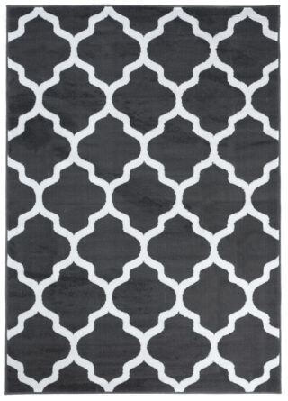 Vloerkleed Luxury Donker Grijs Wit Geometrisch Trellis