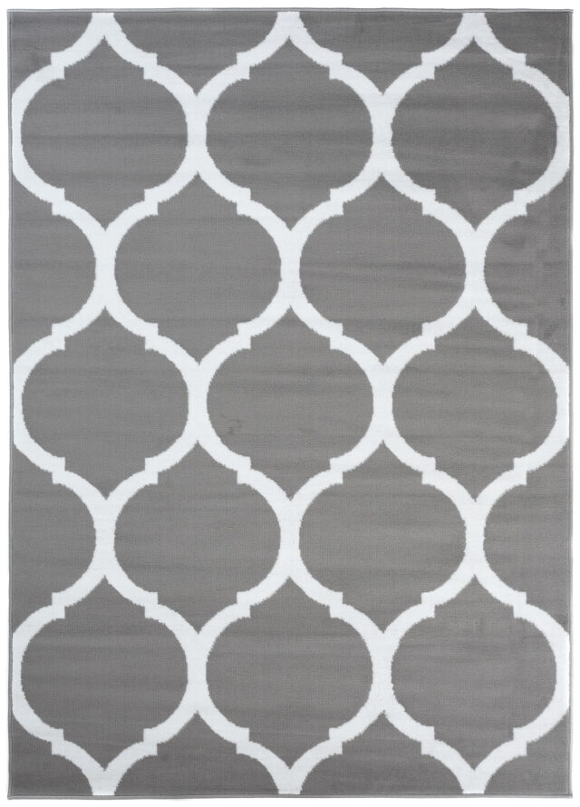 Vloerkleed Luxury Grijs Wit Marokkaanse Trellis