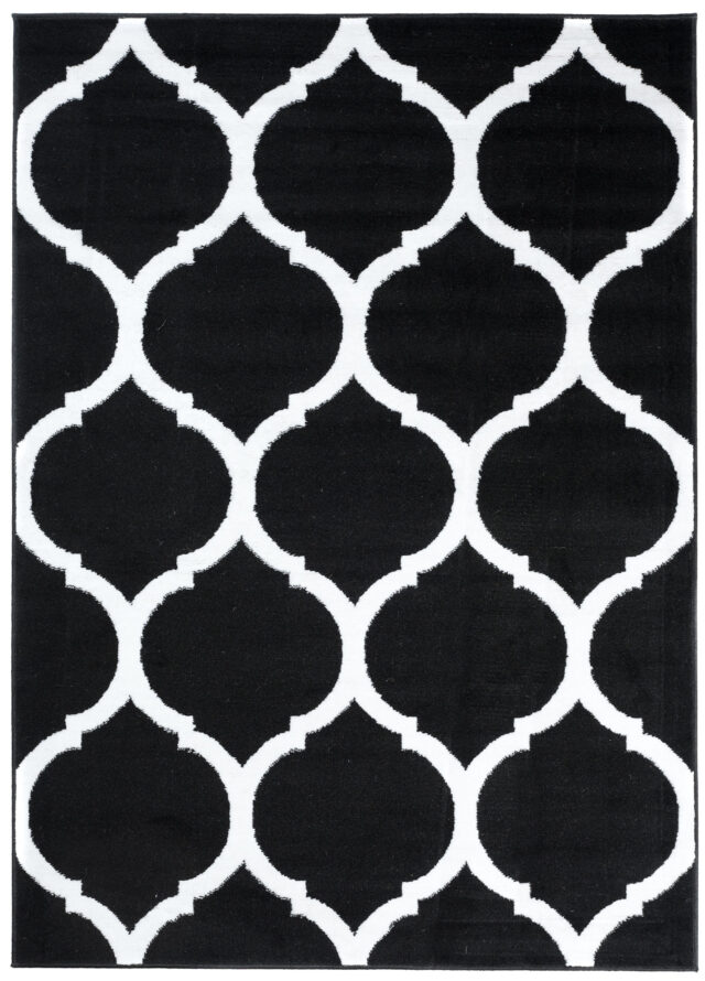 Vloerkleed Luxury Zwart Wit Marokkaanse Trellis