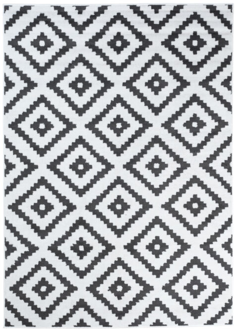 Vloerkleed Luxury Wit Grijs Geometrisch Diamant