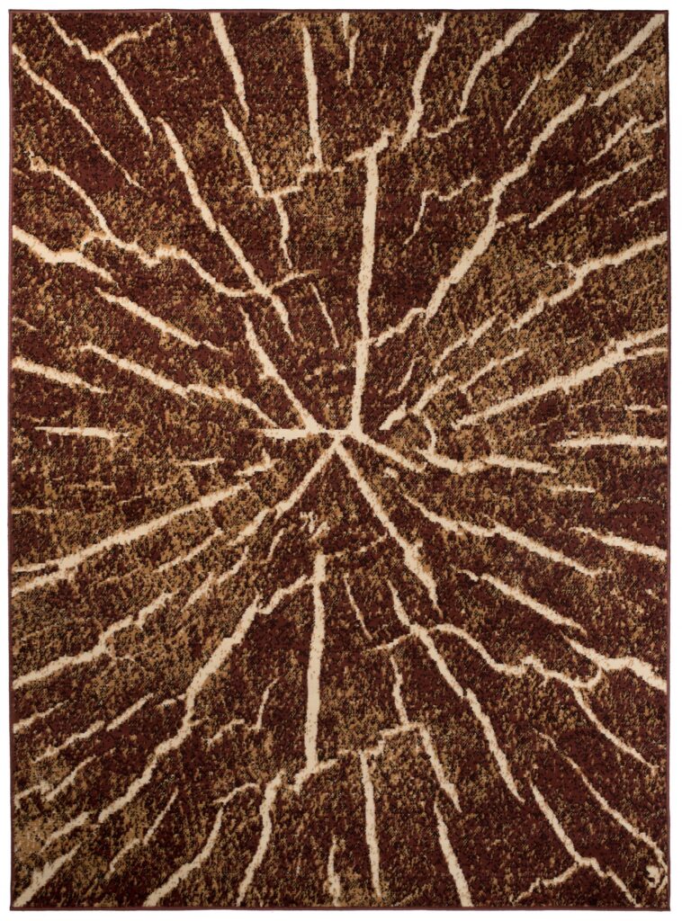 Vloerkleed Luxury Bruin Beige Hout Lijnen