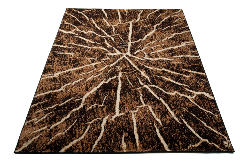 Vloerkleed Luxury Bruin Zwart Hout Lijnen