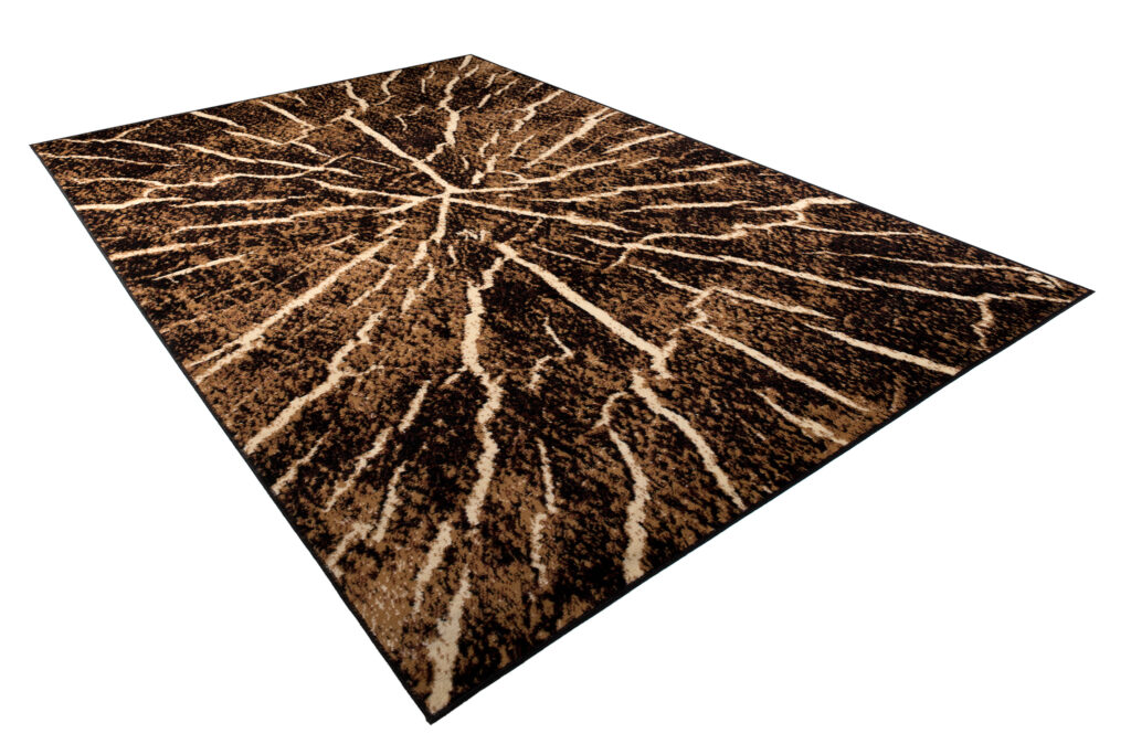 Vloerkleed Luxury Bruin Zwart Hout Lijnen