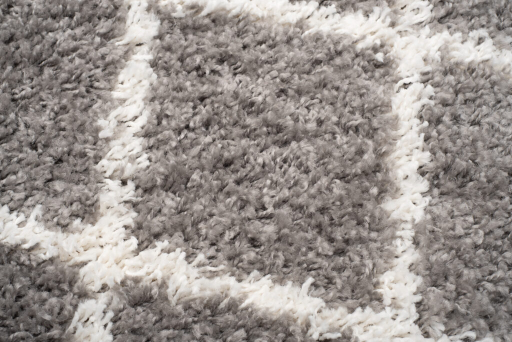 Vloerkleed Boho met Franjes Grijs Geruit Stippen Hoogpolig