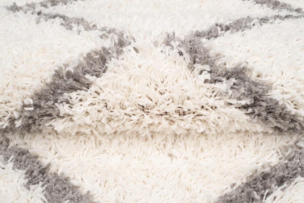 Vloerkleed Boho met Franjes Creme Zigzag Hoogpolig