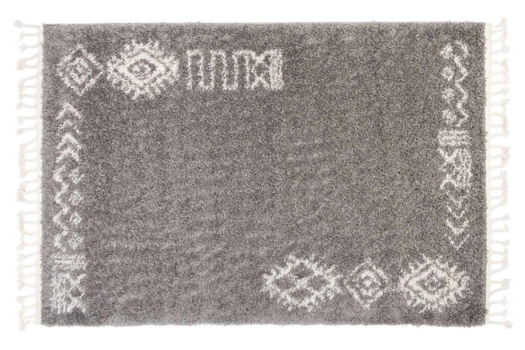 Vloerkleed Boho met Franjes Grijs Ethno Hoogpolig
