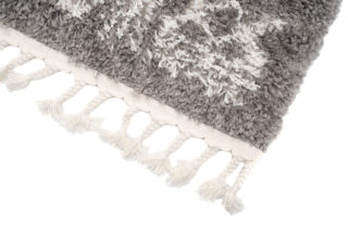 Vloerkleed Boho met Franjes Grijs Ethno Hoogpolig