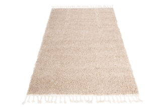 Vloerkleed Boho met Franjes Beige Hoogpolig