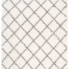 Vloerkleed Boho met Franjes Creme Geruit Stippen Hoogpolig